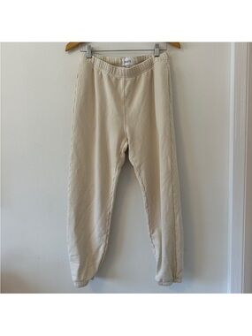 MATE The Label Organic Fleece Relaxed Pocket Sweatpant in Bone | Size Medium